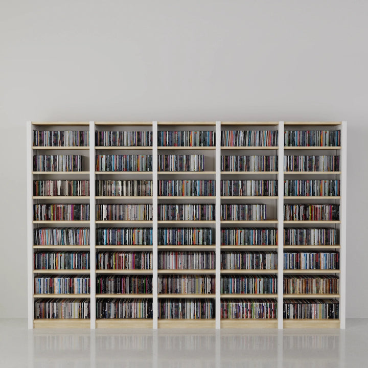 Scandinavische CD/DVD kast | Lundia Original | Wit & blank gelakt hout