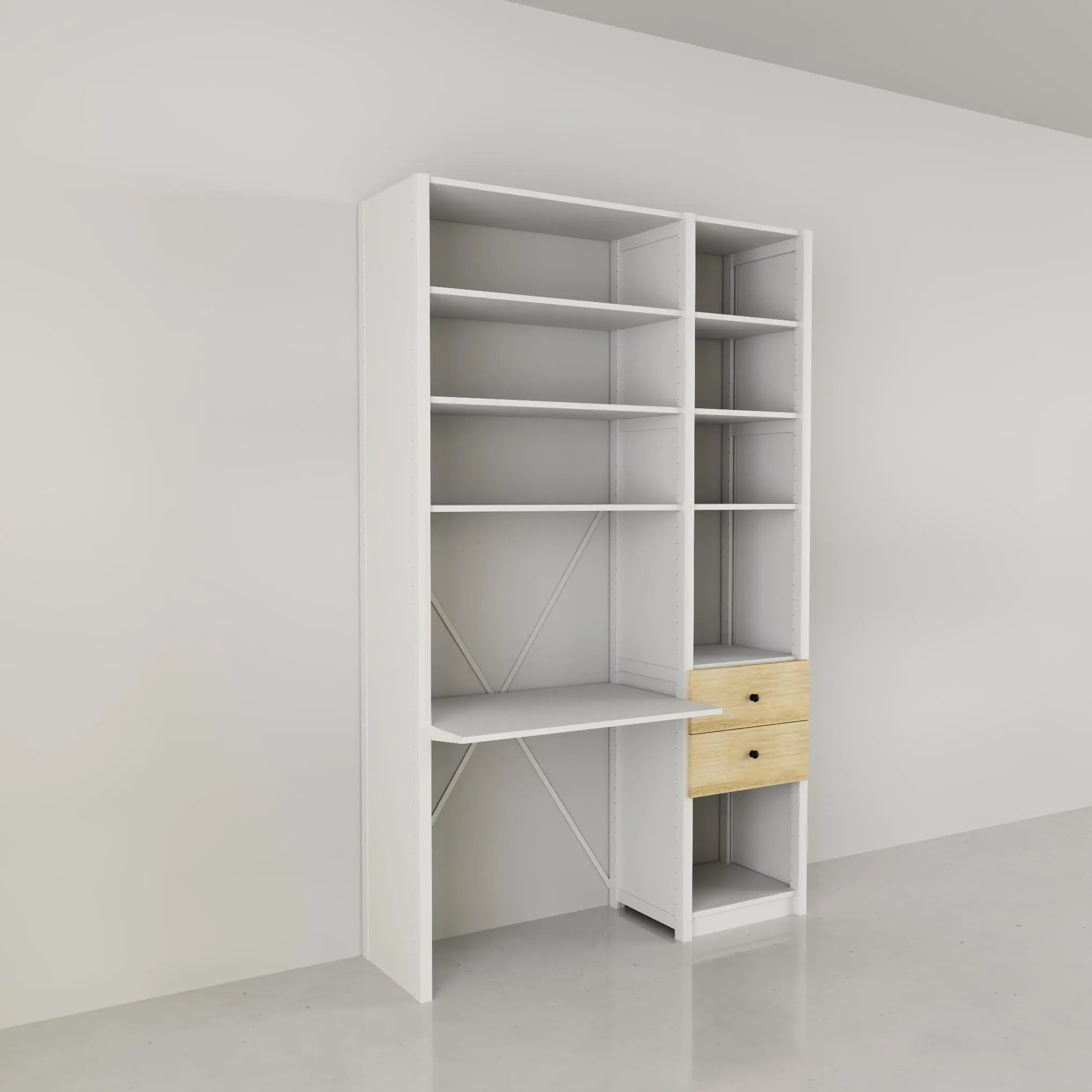 Bureaukast met laden | Lundia Original | Wit hout