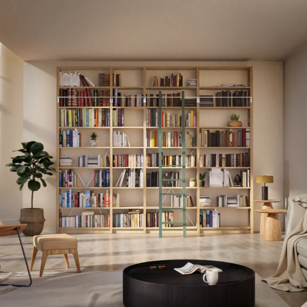 Bücherregal mit Treppe