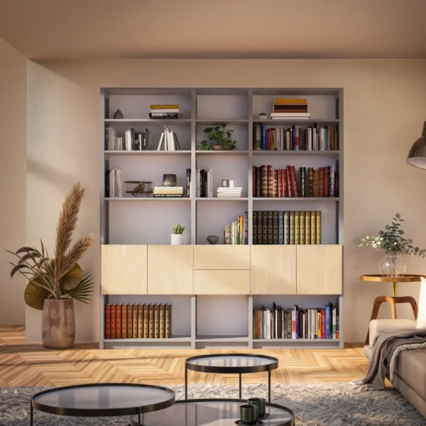 Wandschrank mit Türen und Schubladen